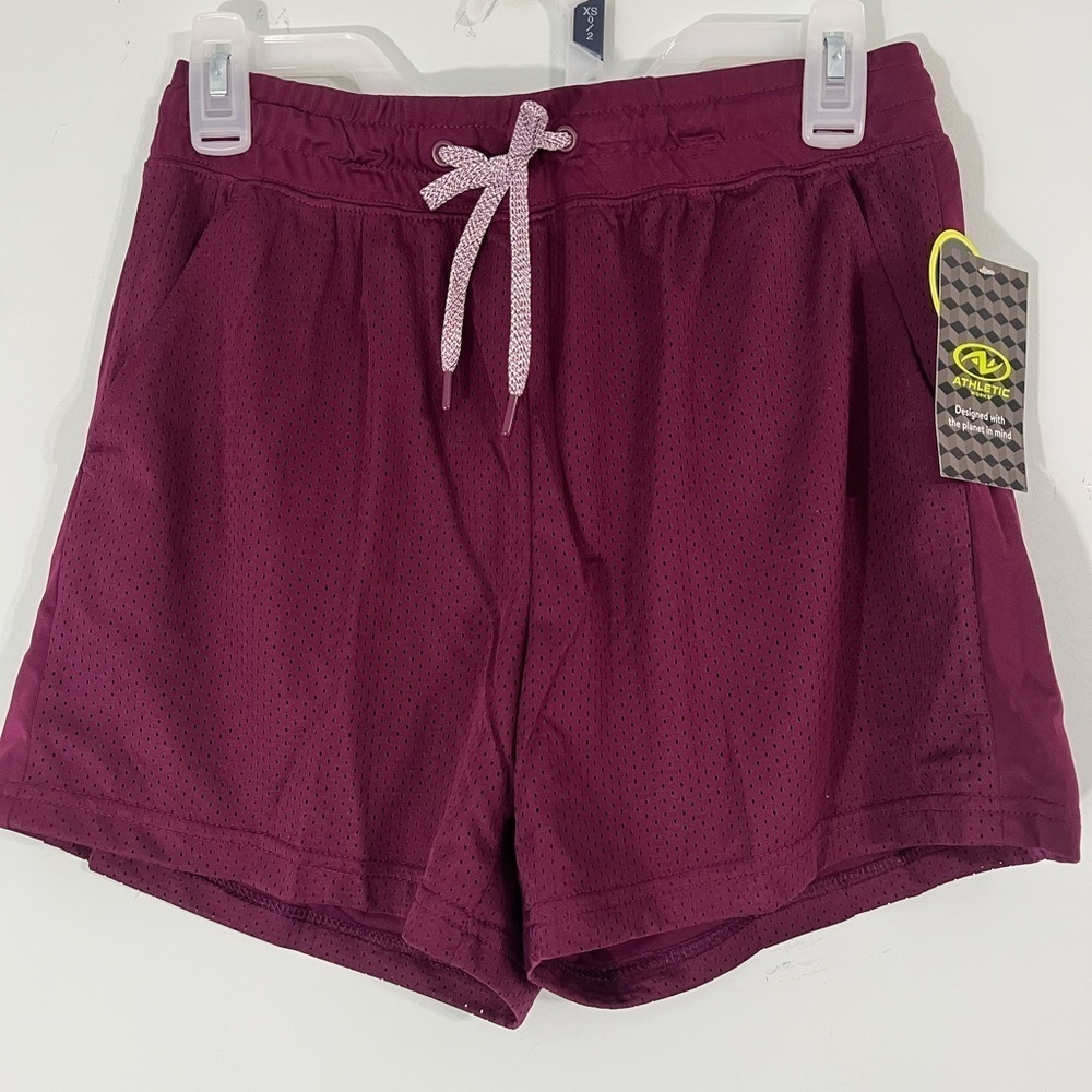 Athletic Works Women’s Mesh Shorts. Dri Works Moisture Wicking Dual Hand Pockets
